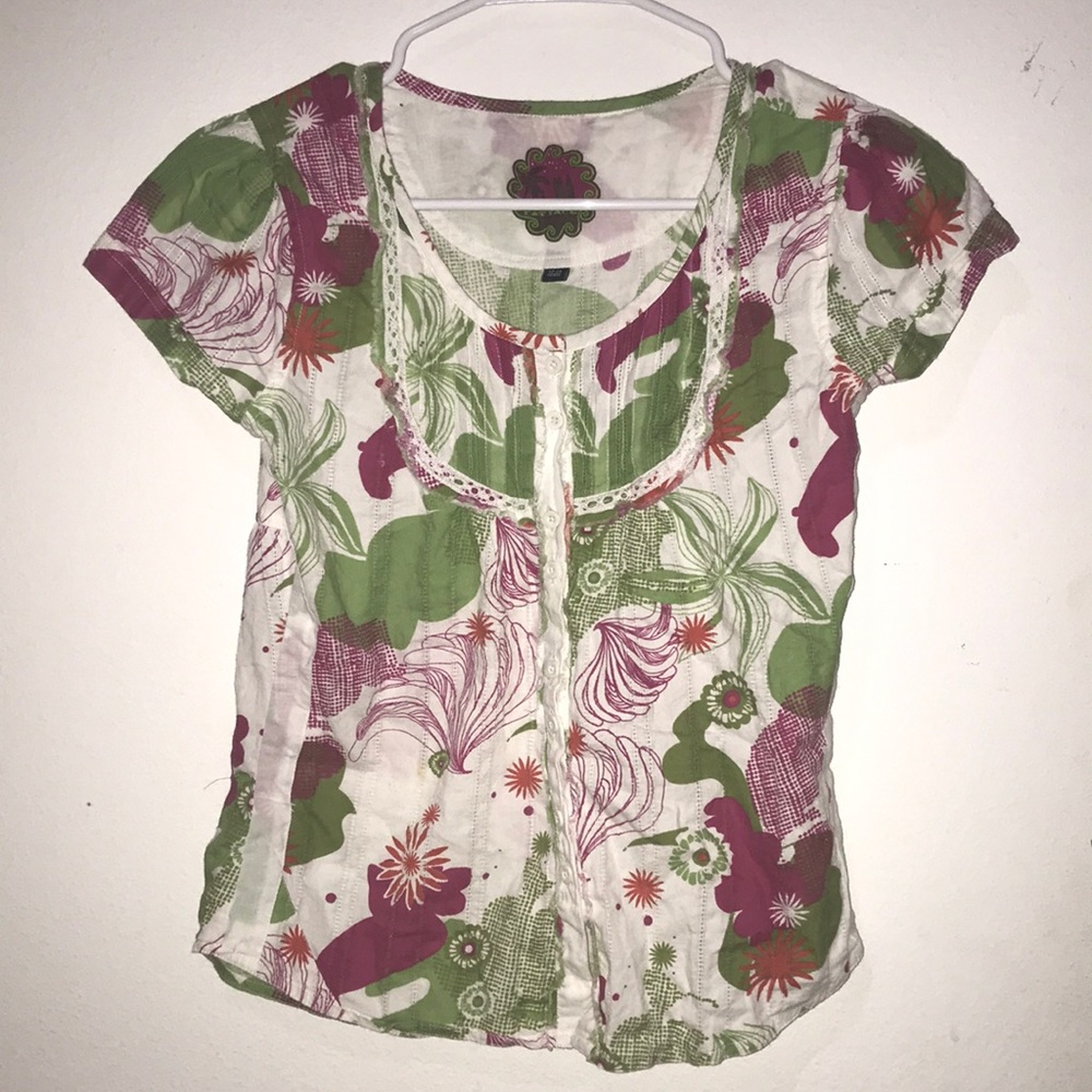 Fat face girls button down shirt
